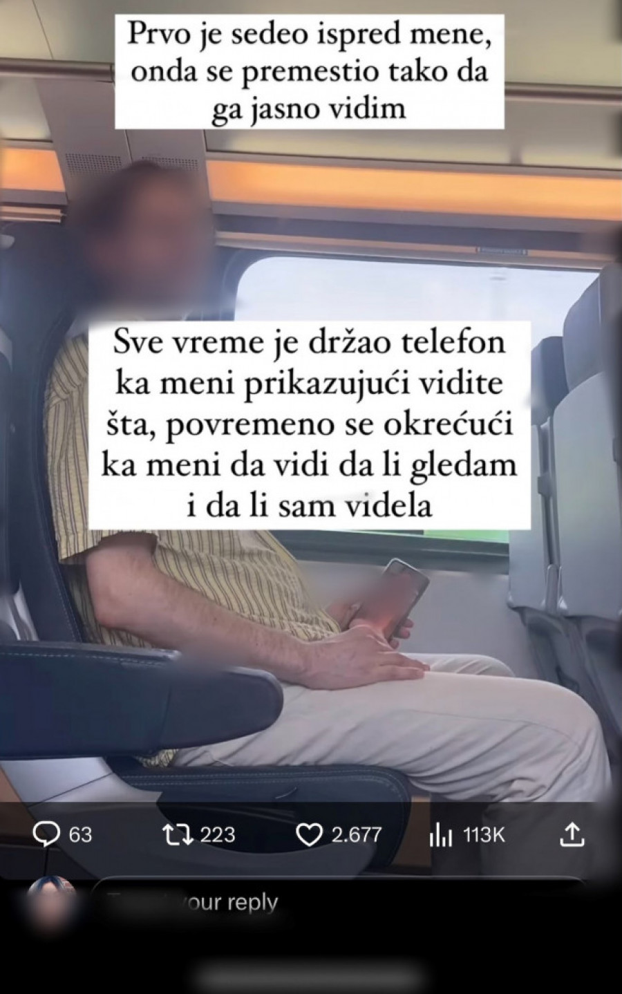 Tea je vozom krenula u Novi Sad: Nepoznati muškarac je uznemiravao vulgarnostima, ona sve to objavila i krenuo je još gori pakao