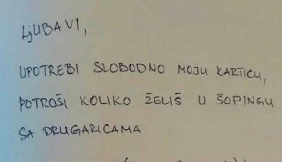 "Ljubavi, upotrebi slobodno moju karticu..." Ovaj Srbin ostavio je poruku svojoj supruzi da TROŠI NJEGOVE PARE, ali se ovome nije nadala!